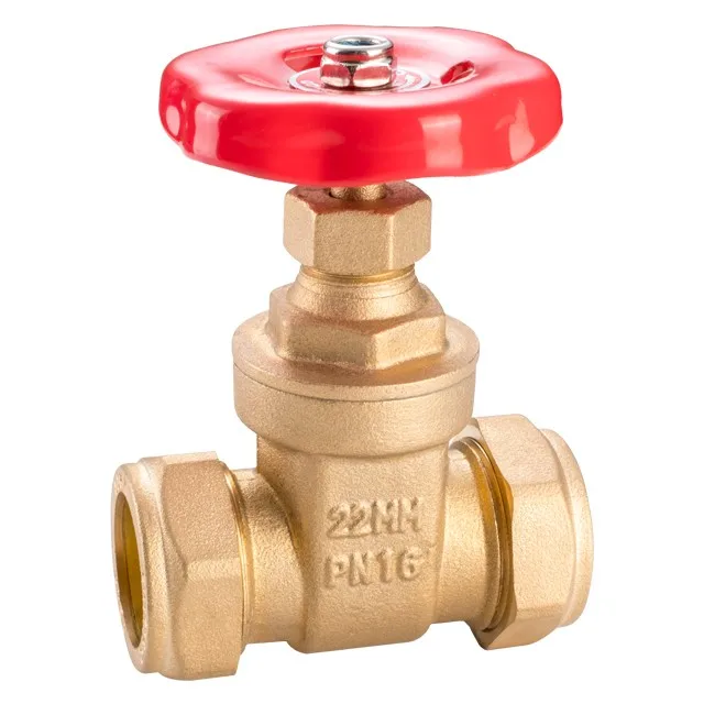 15mm 22mm 28mm Forged brass compression  end gate valve