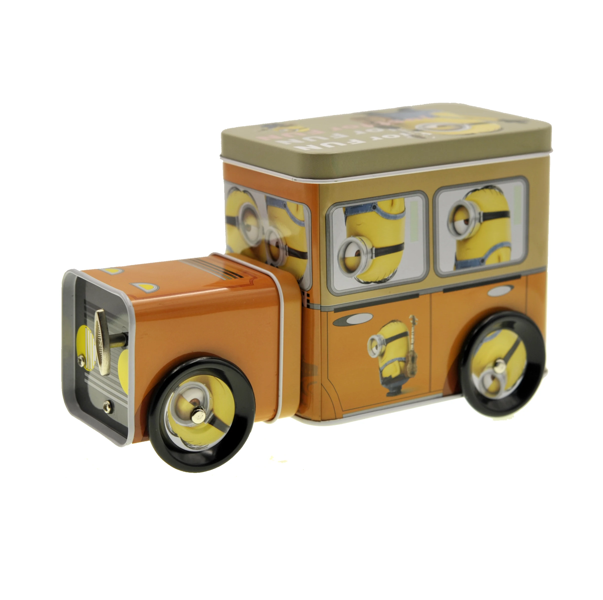 Cute Food Grade Car Shape Tin Box For Sweets Packing Truck Tin Can Printing Customized