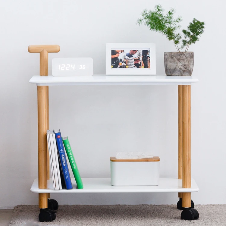 
Custom Bamboo and wooden Kitchen Trolley with Wheels and Handle 