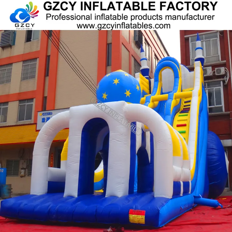 Double Track Commercial Climbing Inflatable Bouncer Slide with Arch for Home Use in Water Slides