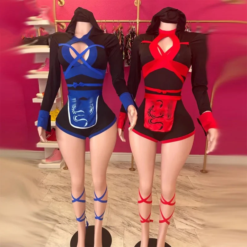 Female Samurai Suit Costume Halloween Costume Movie Dragon Performance Wear Ninja Suit Carnival Costume