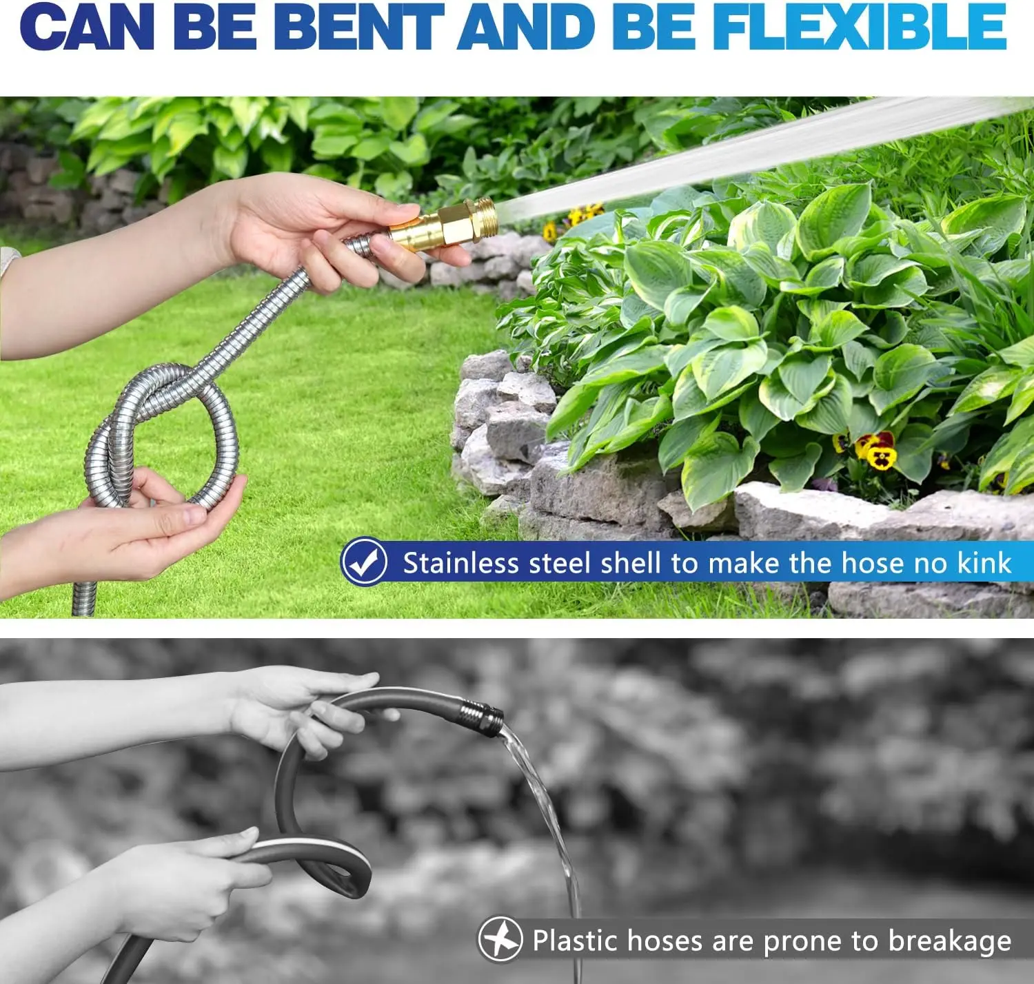2024 New Customizstion  Professional Leader Hose For Hose Reel  304 Stainless Steel Short Garden Hose