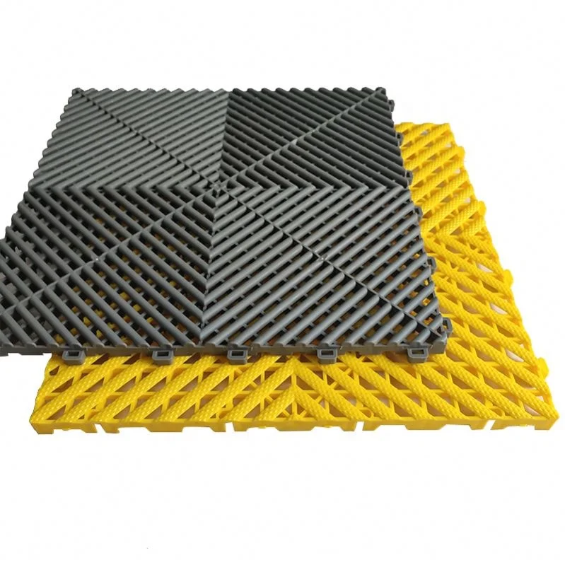 Industrial Design Style Waterproof Interlocking Garage Flooring Tiles PP Modulat Car Wash Shop Floor Mat Parquet Warehouse Park