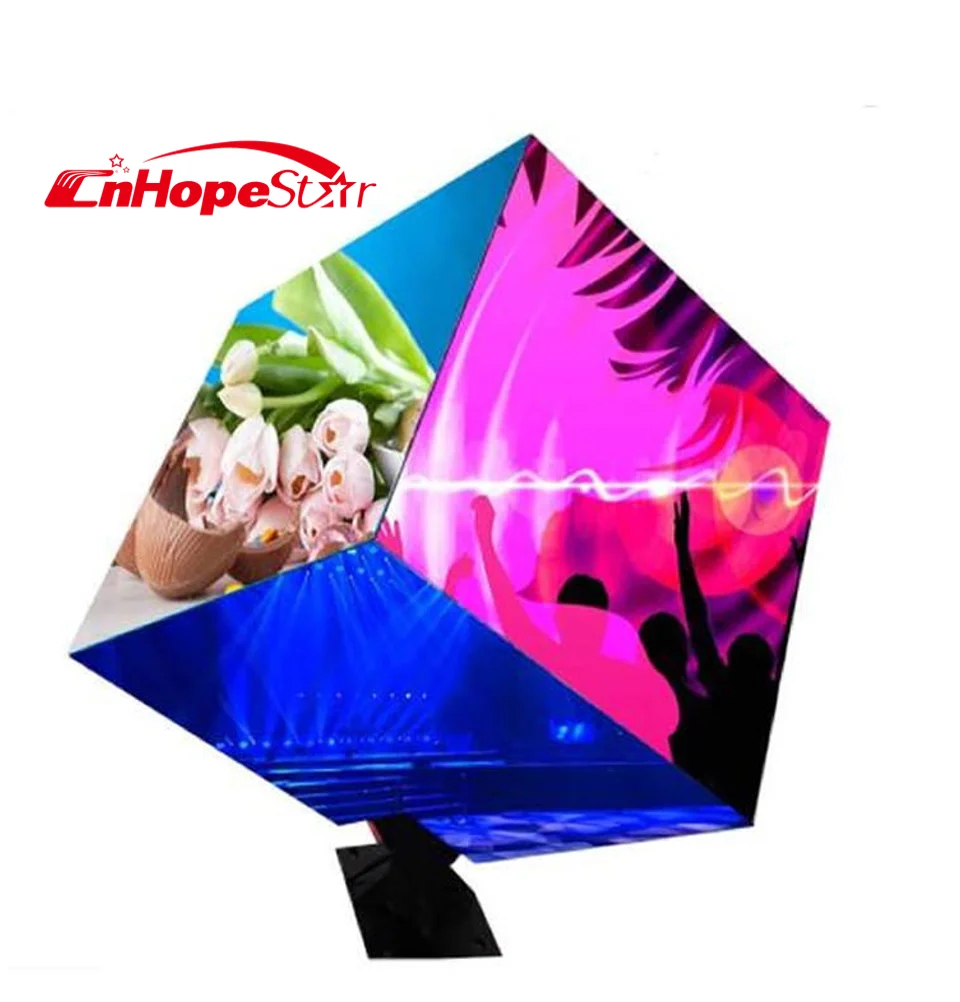 Cube led screen High resolution 4 sides 5 side advertising small led screen display cube