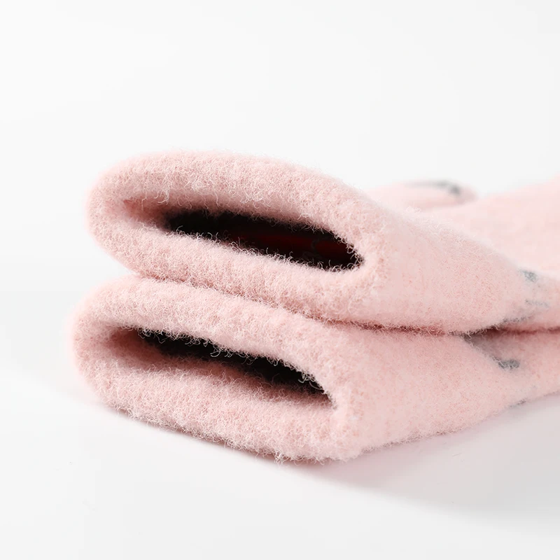 Cute panda plush cycling outdoor ladies riding touchscreen knitted warm women gloves for winter