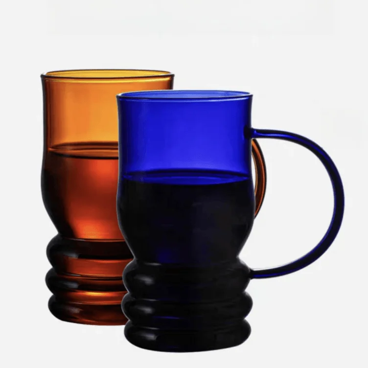 Heat Resistant Insulated Colourful Borosilicate Thermal Glass Hot Coffee Mug