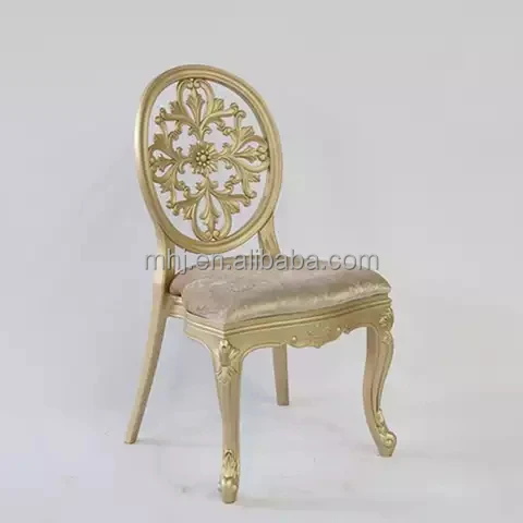 stackable gold round back ghost louis banquet wedding chair