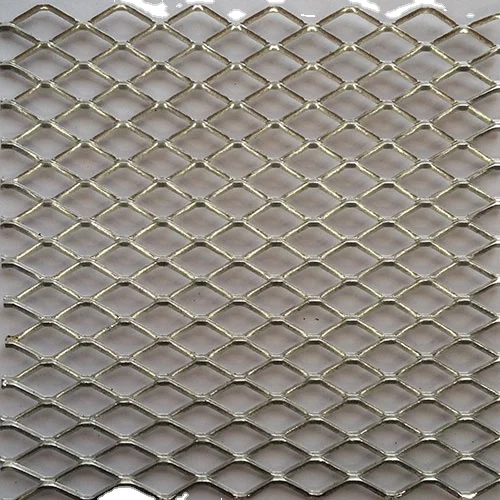 Aluminium expanded metal with Thickness: 1mm Strand width: 1.2mm Hole: 6mm x 12mm