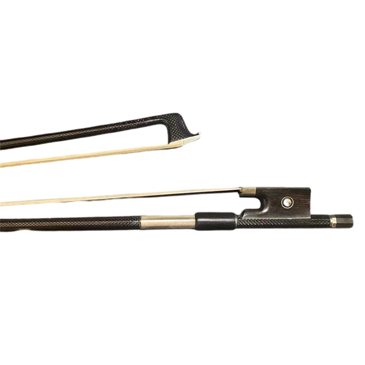 Factory Wholesale Bass Bow Carbon Fiber Stick Grade White Horsehair Ebony Frog 4/4 3/4 1/2 1/4 1/8 Violin Bow