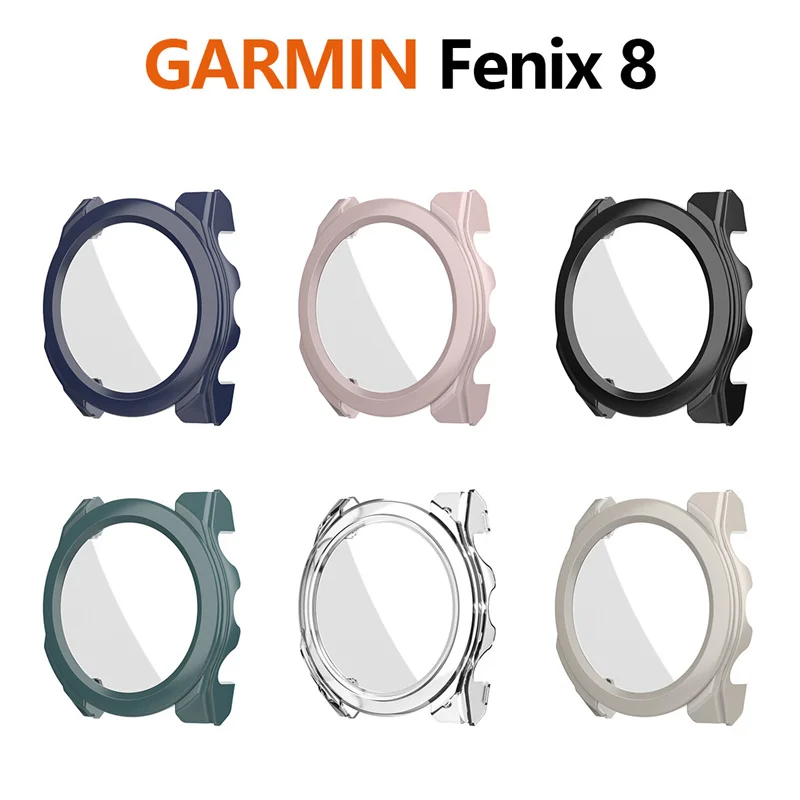 Case For Garmin Fenix 8 Watch Screen Protection Full Coverage PC Hard Cover With High-quality Tempered Glass for Garmin Fenix 8