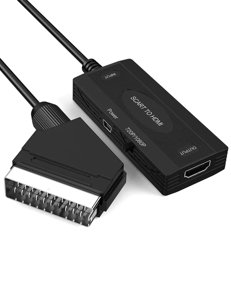 Doonjiey new design 1080p 60hz scart to hdmi video audio converter adapter for TV DVD set up box scart to hdmi