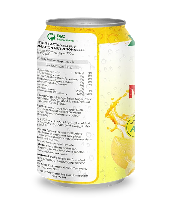 240ml Mango Juice Not from concentrate Flavor Juice Drink 100% Purity Good Price Best Brand Manufacturer High Quality
