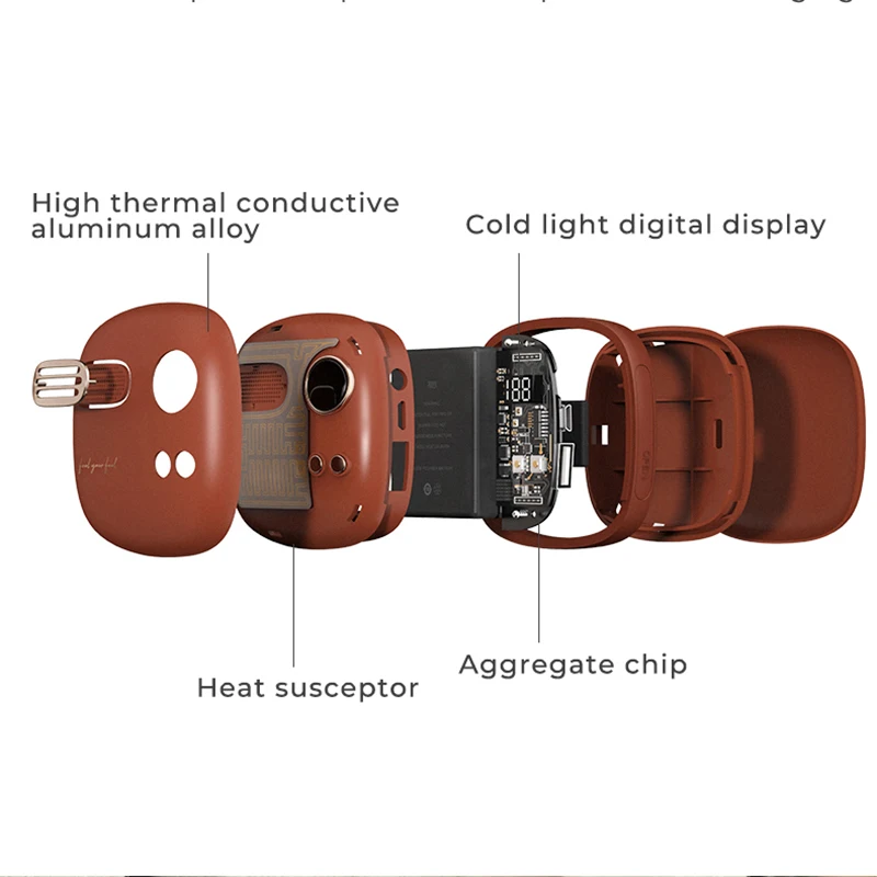 
Maoxin new arrival cute mini green rechargeable 5000mah hand warmer power banks with digital display for power and temperature 