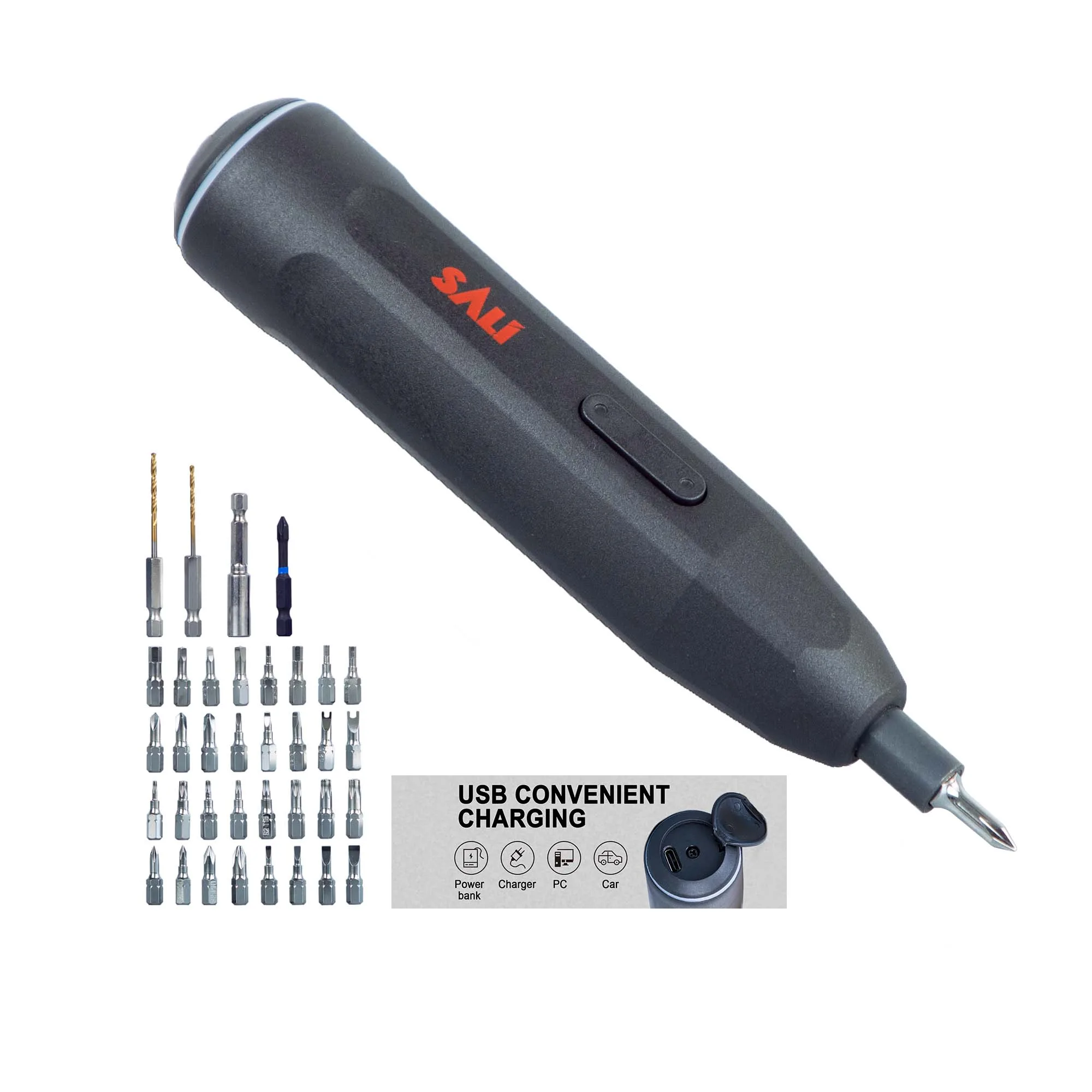 SALI 39 in 1 portable rechargeable 1200mAh lithium battery mini cordless screwdriver set