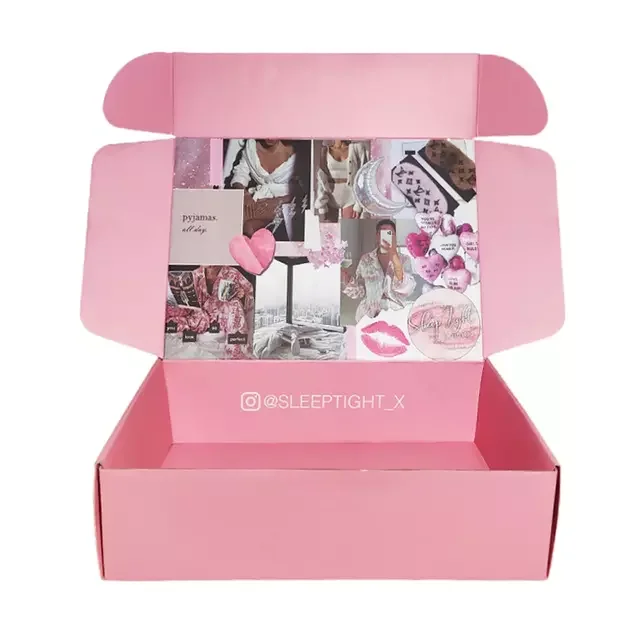 Pink Wholesale Custom Logo Premium Luxury Cardboard Paper Gift custom logo personalised ecommerce paper box