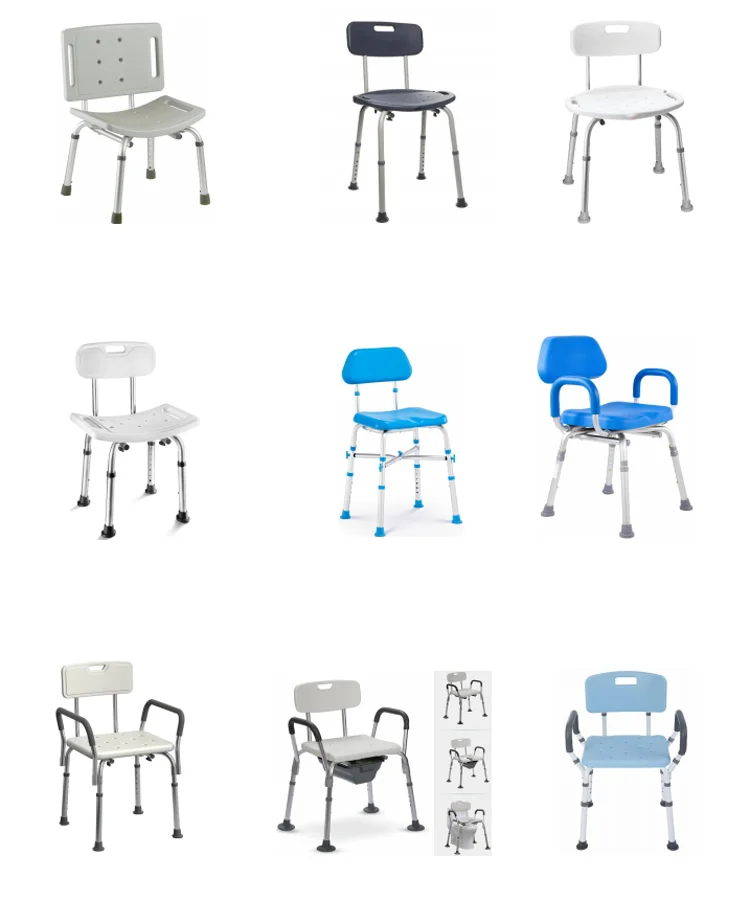 Bliss Medical Shower Chair Adjustable Seniors Disabled Handicap Bathroom Shower Stool for Inside Shower