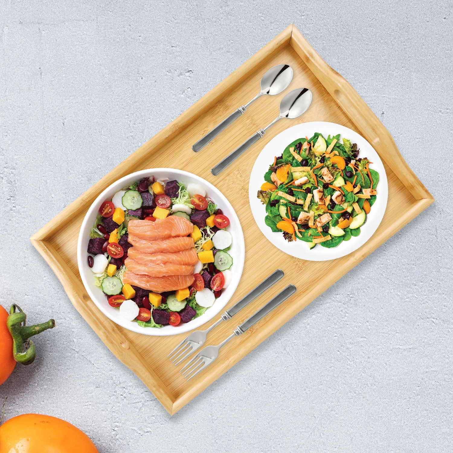 Waterproof Foldable Bamboo Breakfast Food Dinner Serving Bed Table Tray