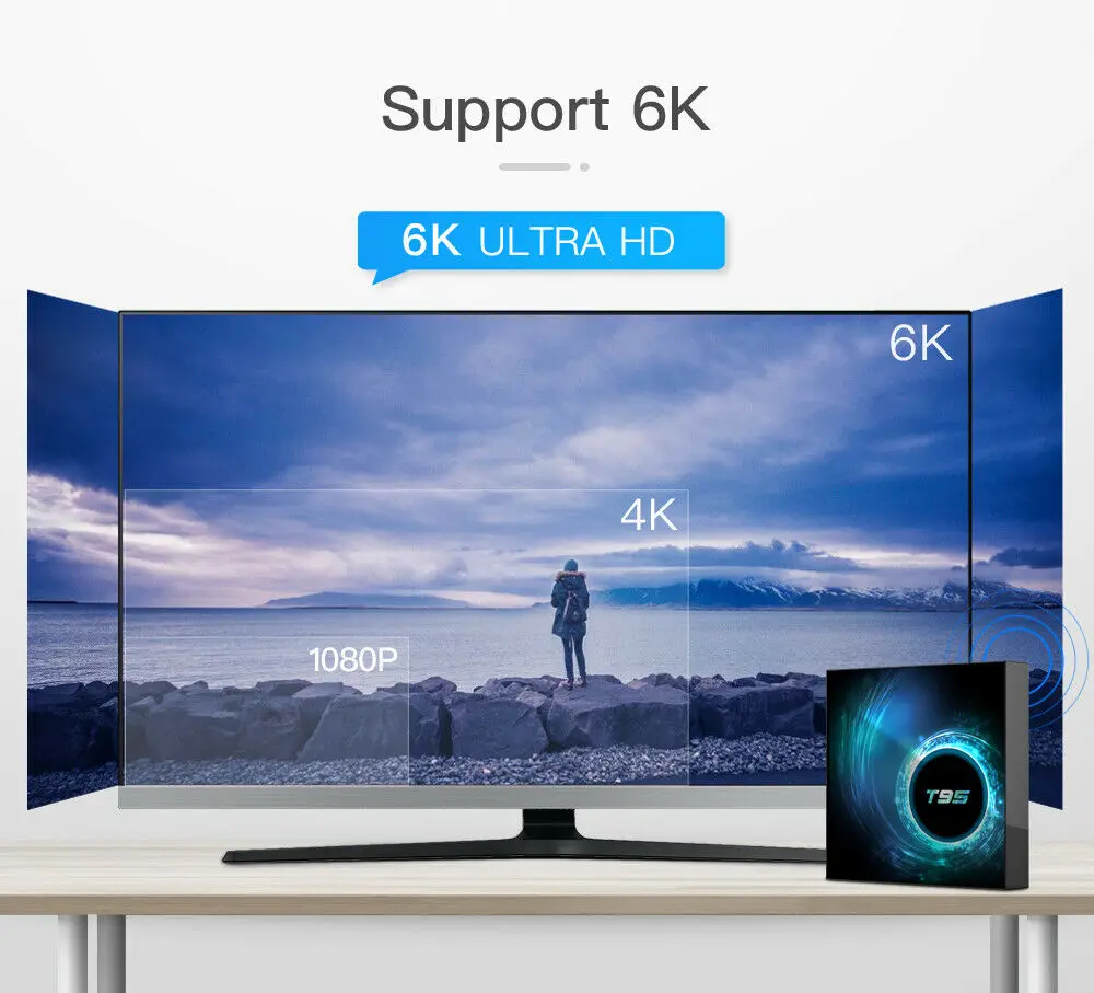 ТВ-приставка Travor T95 6K HD smart android 10 0 четырехъядерный wifi 4 Гб + 16/32/64 ГБ