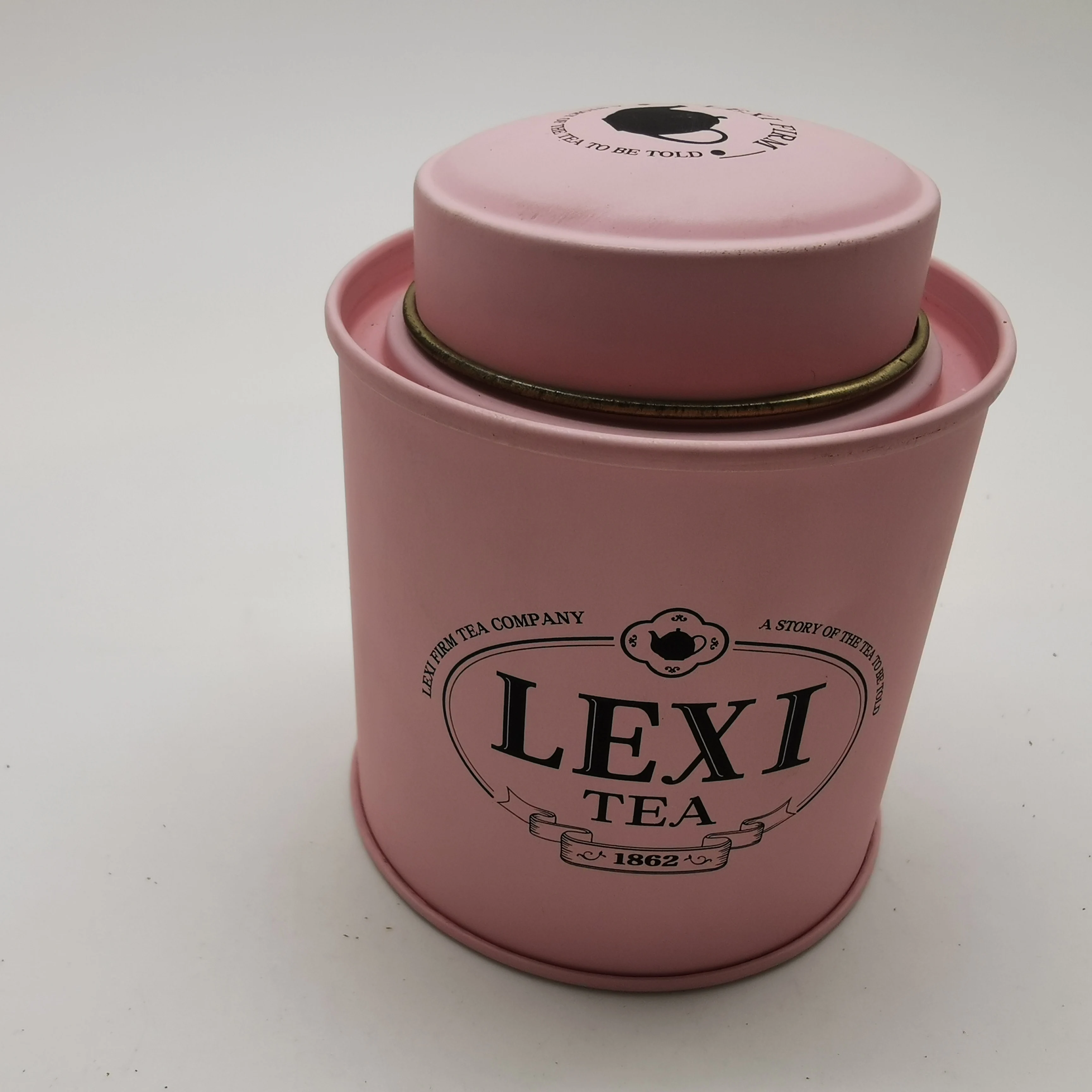 Manufacturer Food Grade Packaging Sealed Tin Can Popular Round Metal Tea Caddy with Custom Label Sticker Decorative Storage Tins