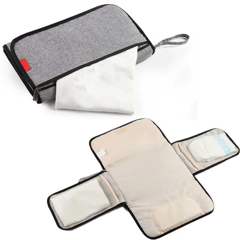 New Custom Logo Colorful Pattern Portable Diaper Changing Clutch for Newborn Fold Changing Station Soft Flexible Pad Travel Mat