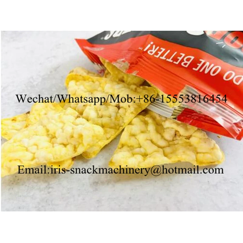 Automatic Triangle Popcorners Make machine/Corn chips making machinery Jinan dg machinery/Rice Cake machine