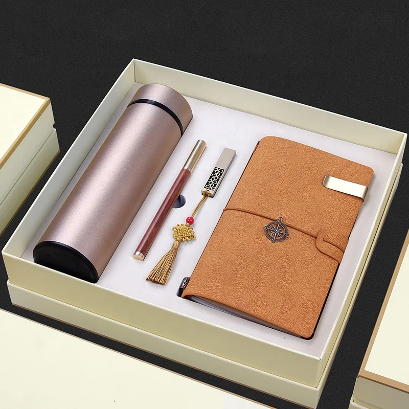 smart gadget pen set in gift box usb dairy flask set corporate gift set packaging for Christmas item new idea for gift giveaway