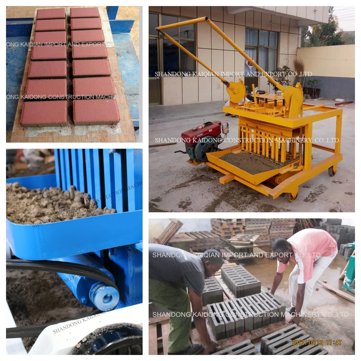 Kaidong QTM4-40 Hollow Block Making Machine Semi-Automatic with Durable Engine Pump Used Condition for Cement Brick Production