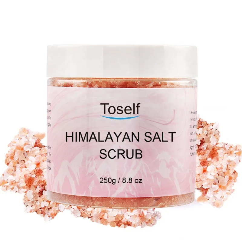 Himalayan Salt Scrub Exfoliating Body With Private Label Rose Organic Collagen Infused Face Dry Skin Care Free Sample