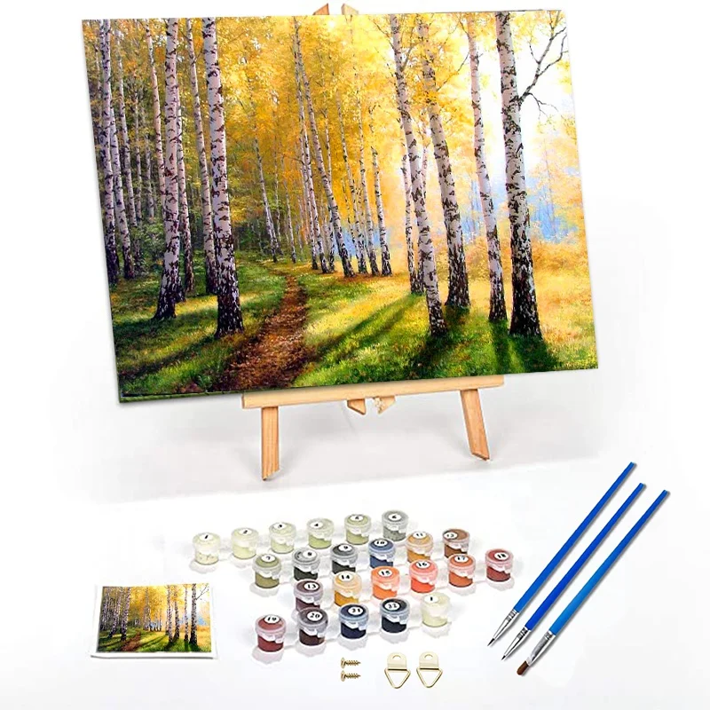 Оптовая продажа с фабрики, лучший подарок на день Святого Валентина, цифровая картина маслом «сделай сам», Подарочная коробка, цифровая печать на холсте, квадратная картина на стену, пейзаж