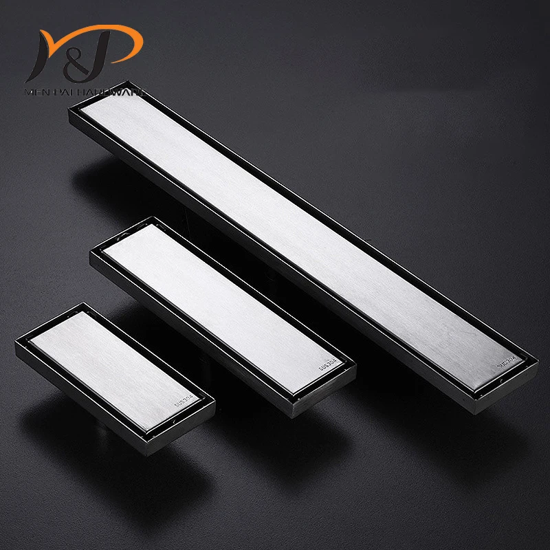 Tile Insert Concealed Linear Balcony Modern Square Bathroom Hidden Drainage Ss Shower Covers Stainless Steel Long Floor Drain