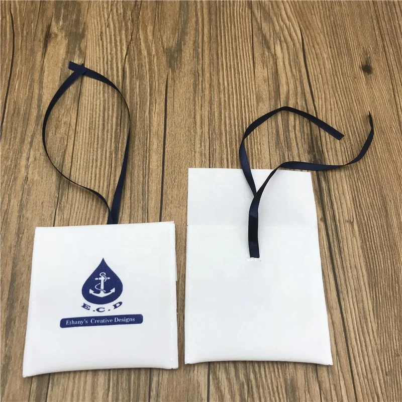 Luxury Suede Velvet Jewelry Envelope Style Pouch Gifts Bags With Flap Ribbon