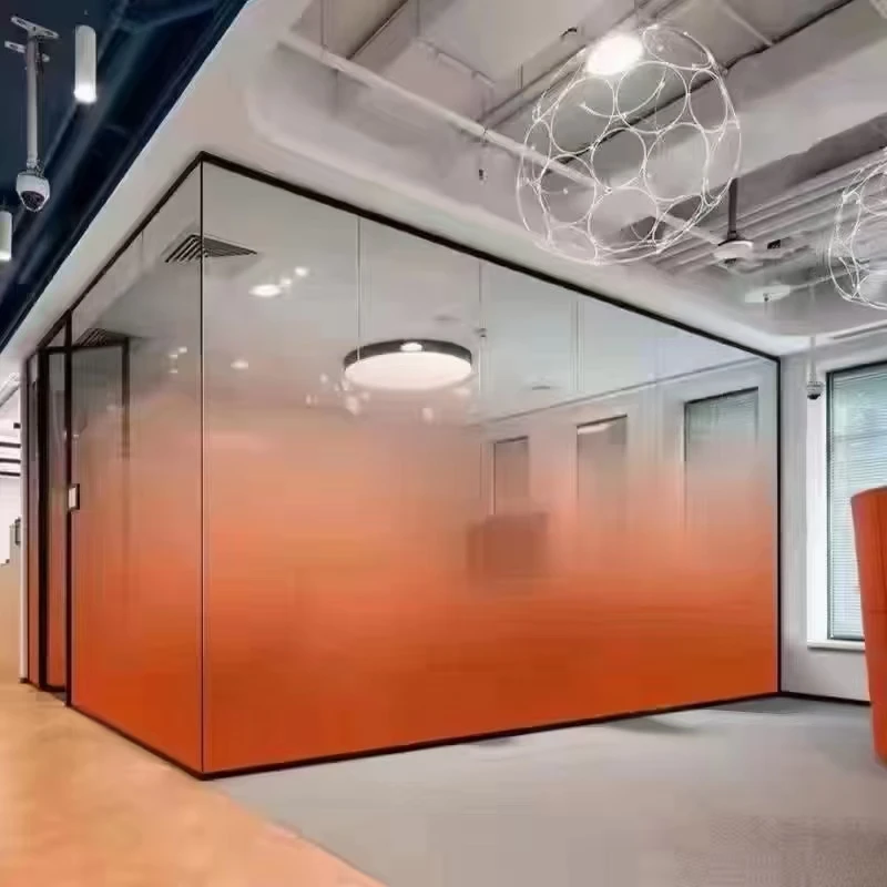 Hydrorelax Orange gradient hotel and residential shower tempered laminated glass support any customization