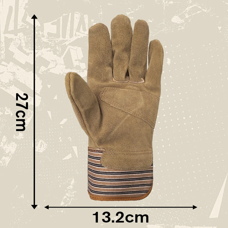 Best&Wecan manufacturer brown labor protection men worker cowhide cow leather work safety gloves