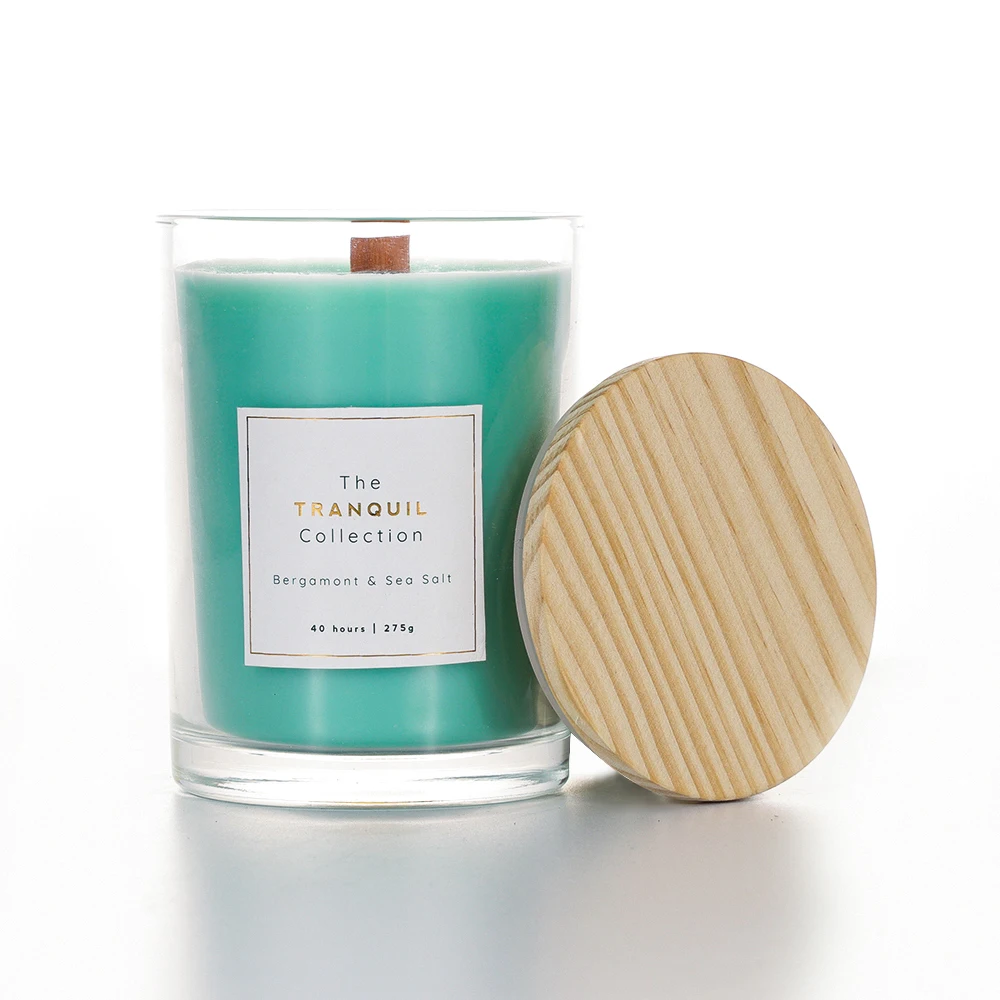 2024 AROMA HOME Candles & Home Fragrance Private Label Candles Cotton Wick wooden lid  Soy Glass Candles With Lid And Gift Box