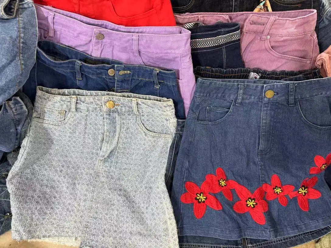 Boutique Second Hand  denim skirt used clothes jeans skirt A  grade   VIP bale Korea style  summer tops ladies used dress