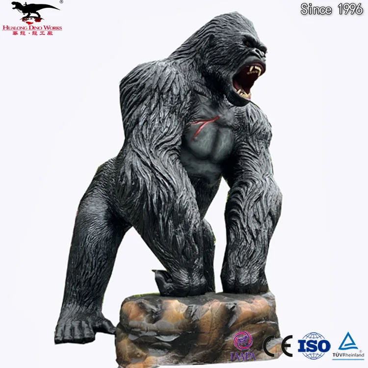 Animotronic Gorilla King Kong Realistic Simulation Animal Model Gorilla Statue Custom for Theme Park Display