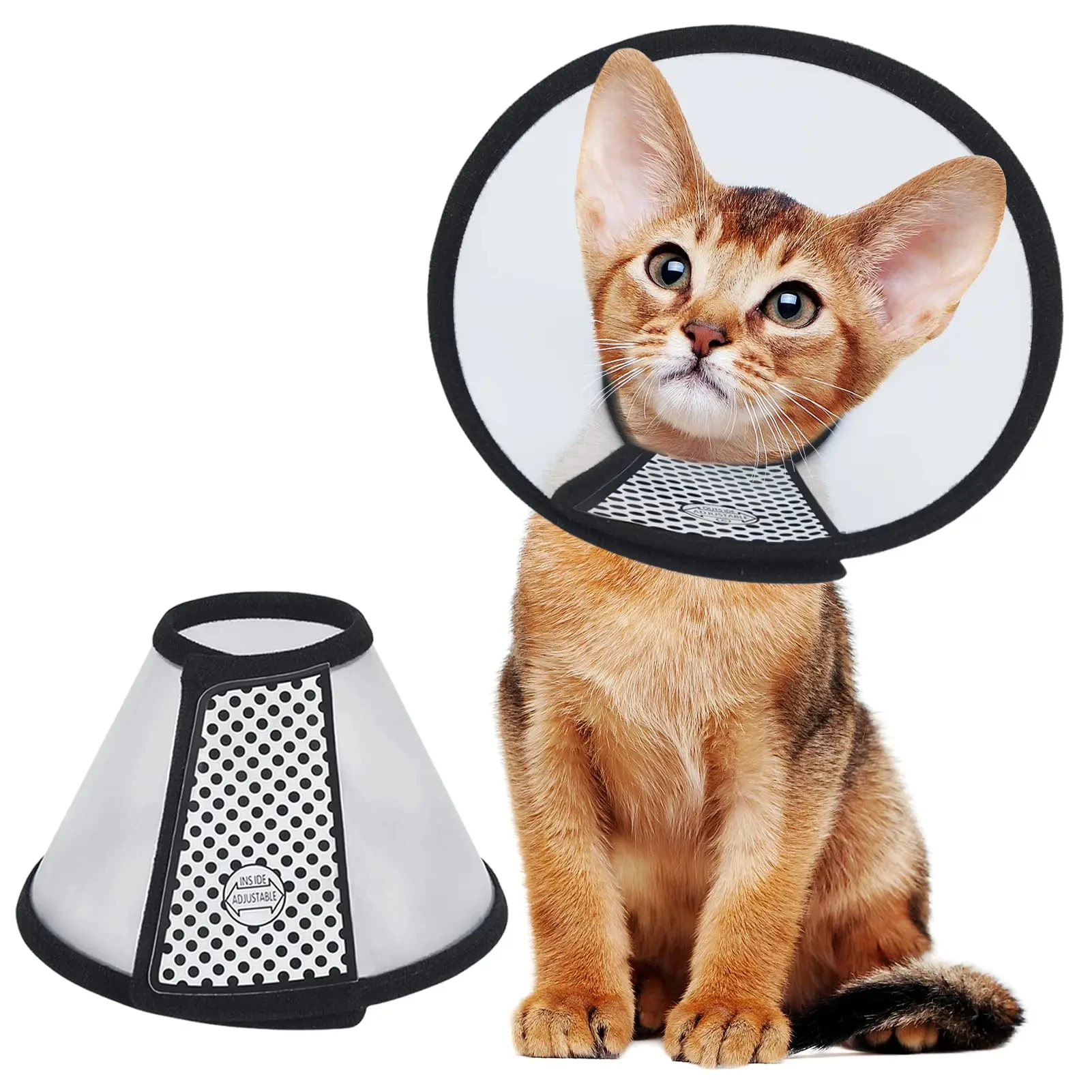 Adjustable Pet Elizabethan Collar for Dogs Recovery Cones to Stop Licking Protective Collar for Pet After Surgery Anti-Bite Lick