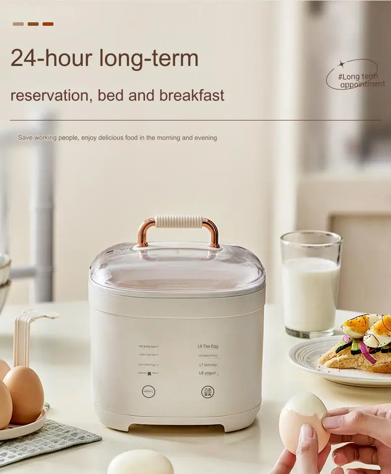 Multi-function New Kitchen Double Layers Electric Egg Boiler Holder  Rapid Egg Cooker  24-hour reservation  Egg Steamer