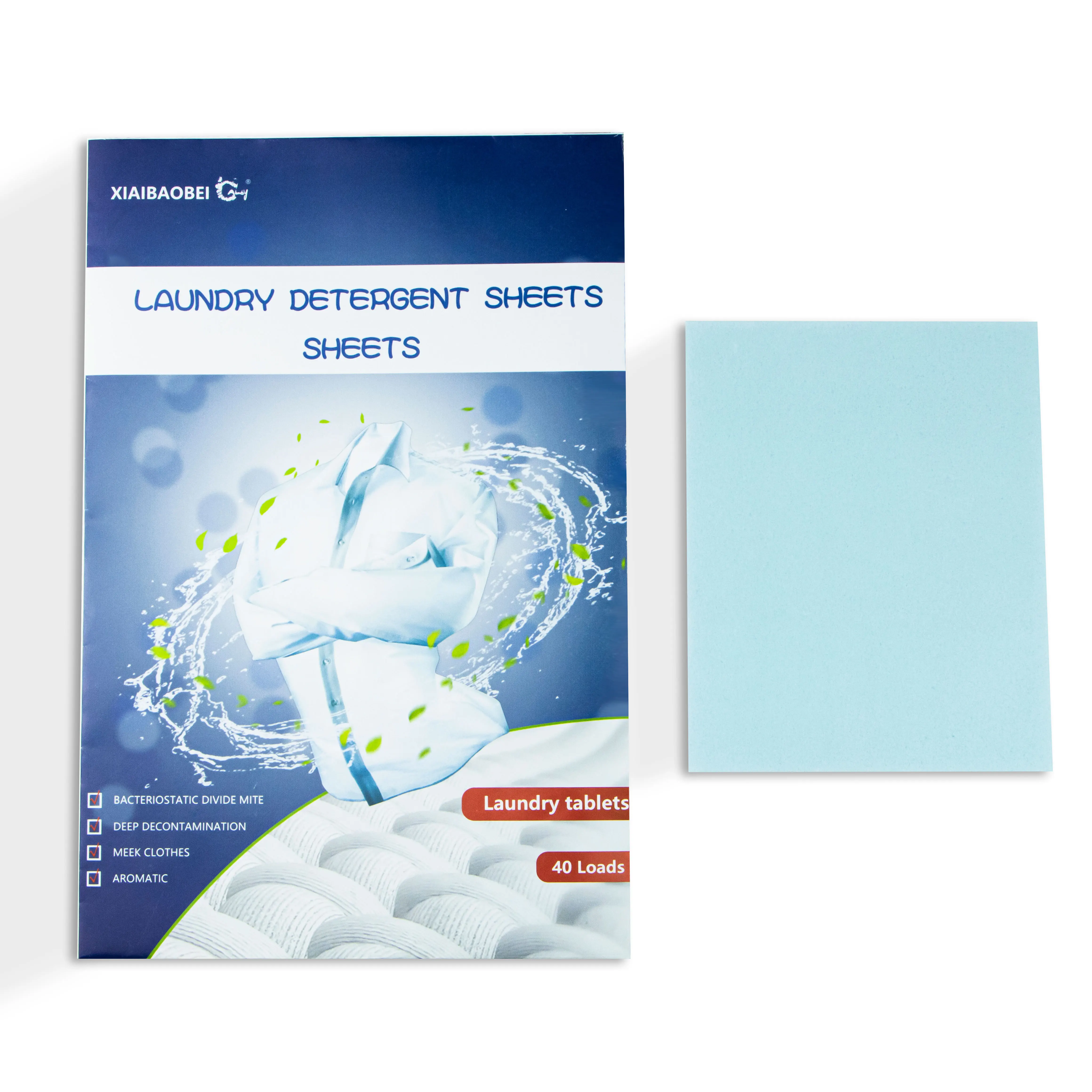 Высококачественные экологически чистые моющие листы OEM для стирки белья без пластиковых отходов одежды