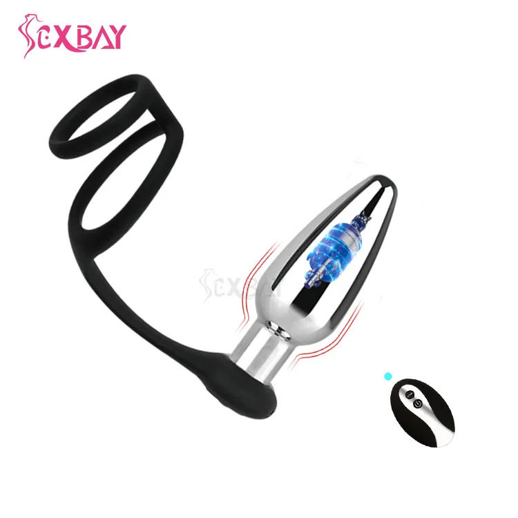 Sexbay 2024 The latest metal shock bullet anal plug can remotely lock sperm-ring silicone dual function men and women like