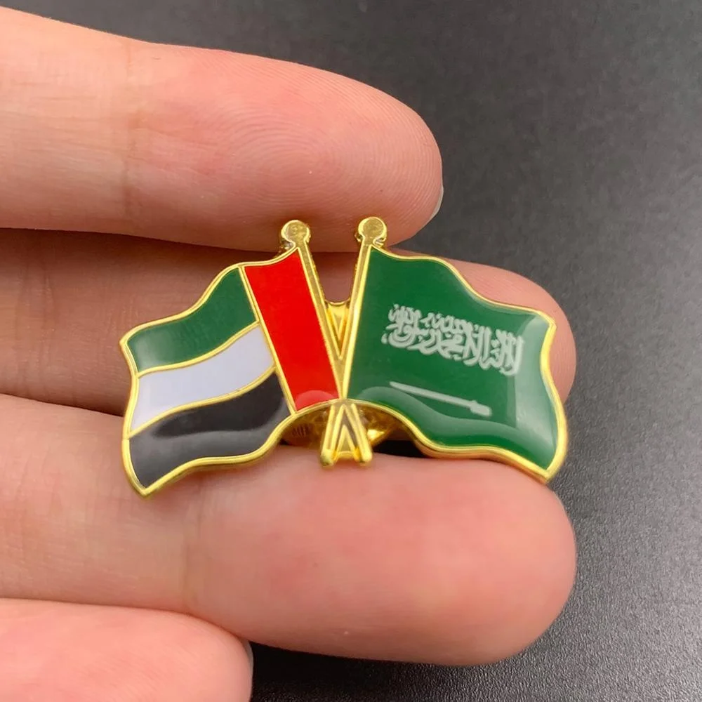 Hot sale flag label pin for Saudi Arabia