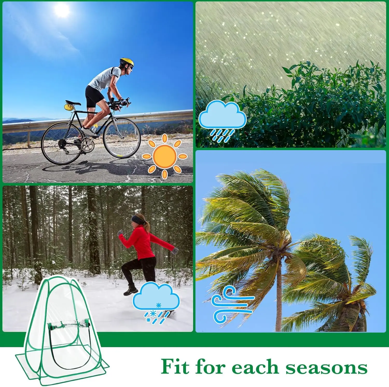 6 Pieces Mini Greenhouse Outdoor Pop up Greenhouse Cover 24 x 24 x 31 Inch Mini Gardening Sunshine Plant Flower Room