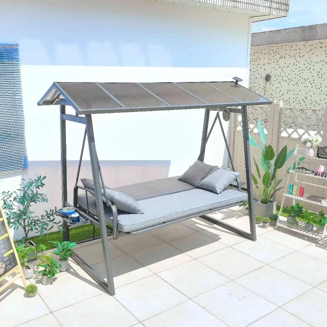 Outdoor Swing Patio Rocking Chair patio waterproof three people can lie in hammocks outdoor furniture