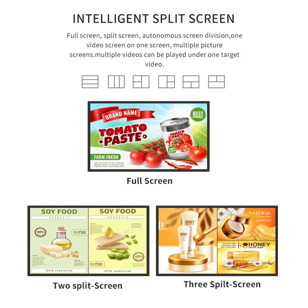 Wall Mounted 18.5 Inch Customized Acceptable LCD Advertising  Screen Digital Signage Advertising Display Screen