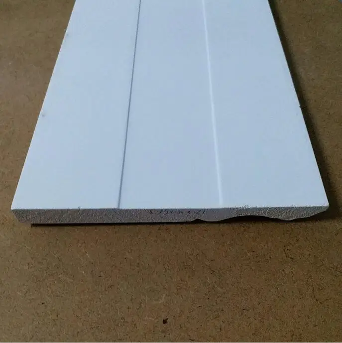 Solid white gesso primed MDF skirting board wood baseboard trim