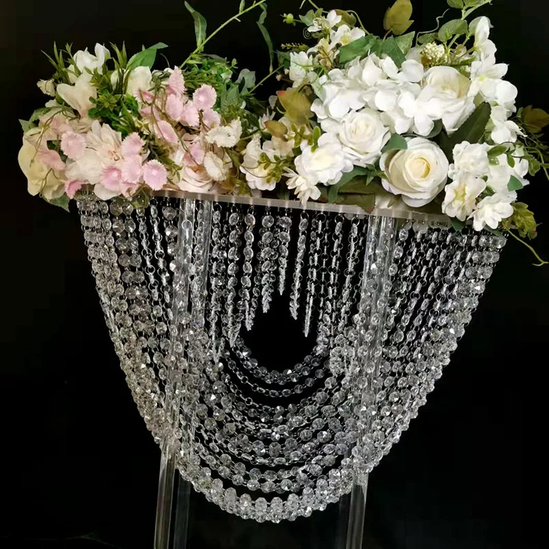 Flower Chandeliers Acrylic Flower Stand Crystal  Table Centerpiece Aisle Road Lead Party Decor Acrylic Wedding Centerpieces