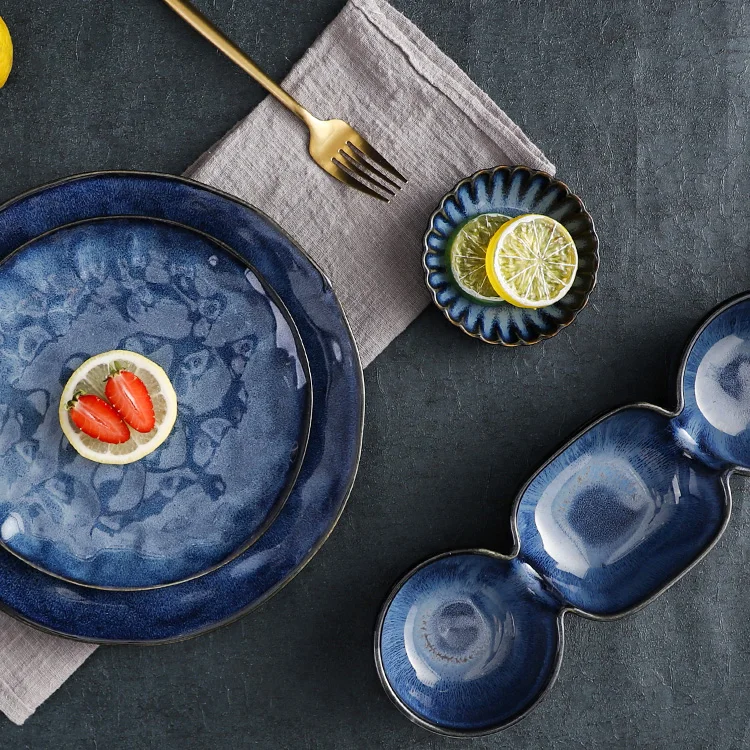 Classic Restaurant Fine Porcelain Crockery Dinner Set Nordic European Rustic Dinnerware Sets