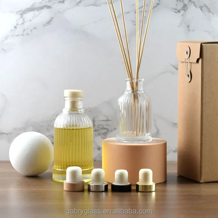 100ml Glass Perfume Bottle Diffuser Glass Bottle Black Reeds With Silver Cork