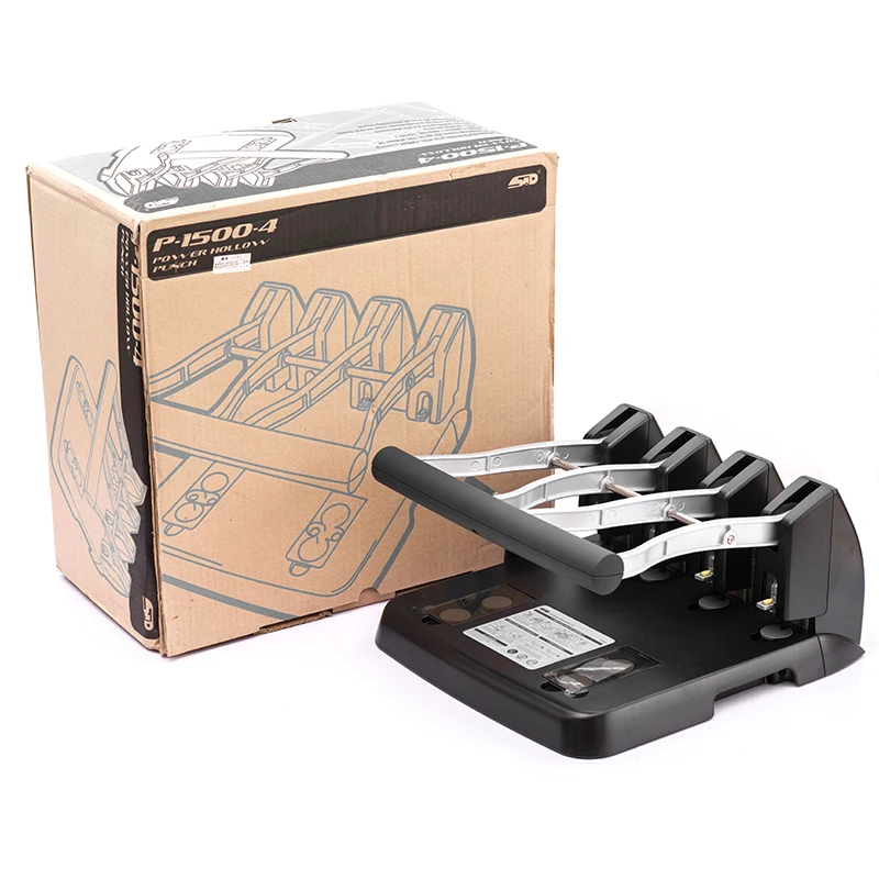 P-1500-4 Industrial Extra Large Giant Metal A4 A5 A6 Four Circle Punching Machine Hand Hold 4 Hole Cardboard Paper Punch