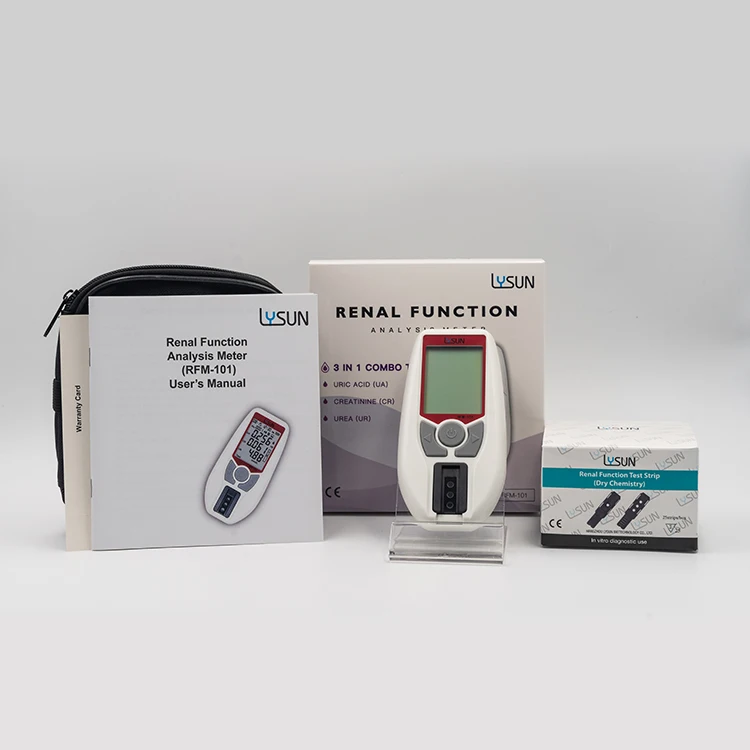 LYSUN RFS-101 3 in 1 Kidney Analyzer Strips Renal Function Analysis Meter Test Strips Creatinine/Uric Acid/Urea Test Strips